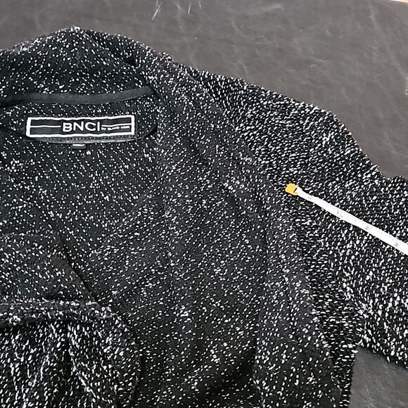 BNCI by Blanc Noir Women's grey open cardigan asymmetrical size S casual preppy - Picture 9 of 10